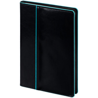 Ежедневник Alanis, недатированный, черный с голубым