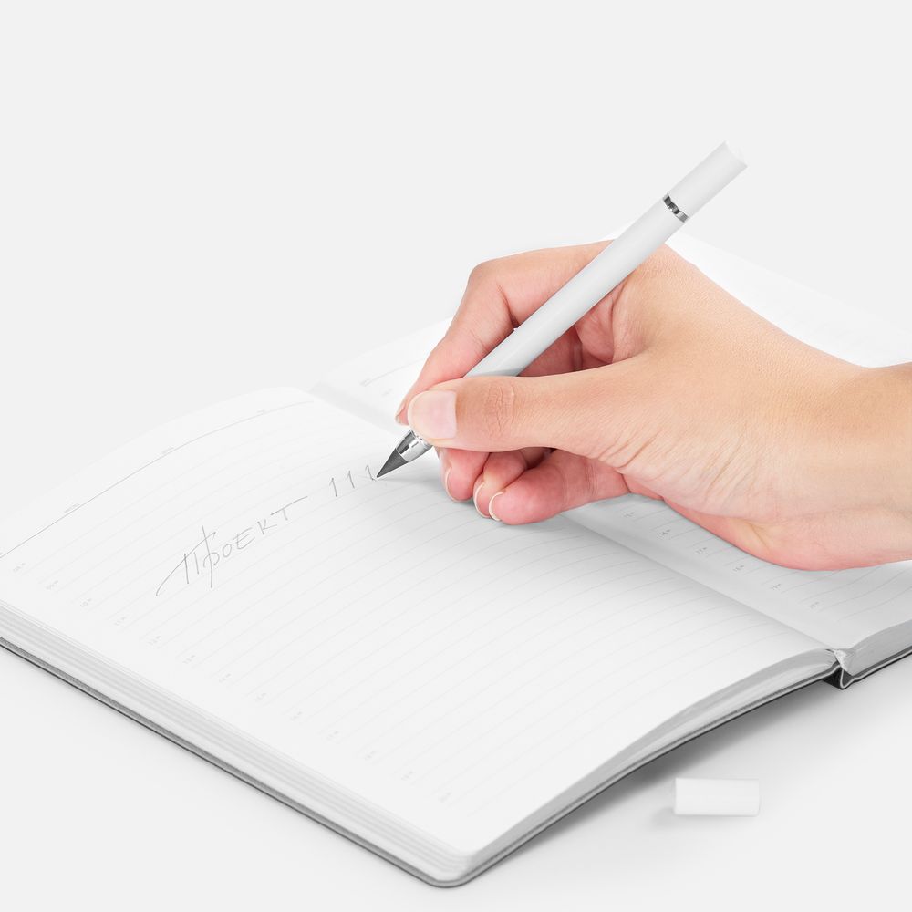 Ручка шариковая и вечный карандаш Diptych, белая