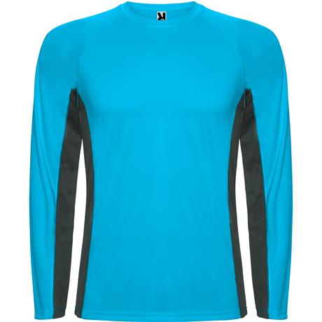Спортивная футболка SHANGHAI L/S мужская, БИРЮЗОВЫЙ/ТЕМНЫЙ ГРАФИТ S
