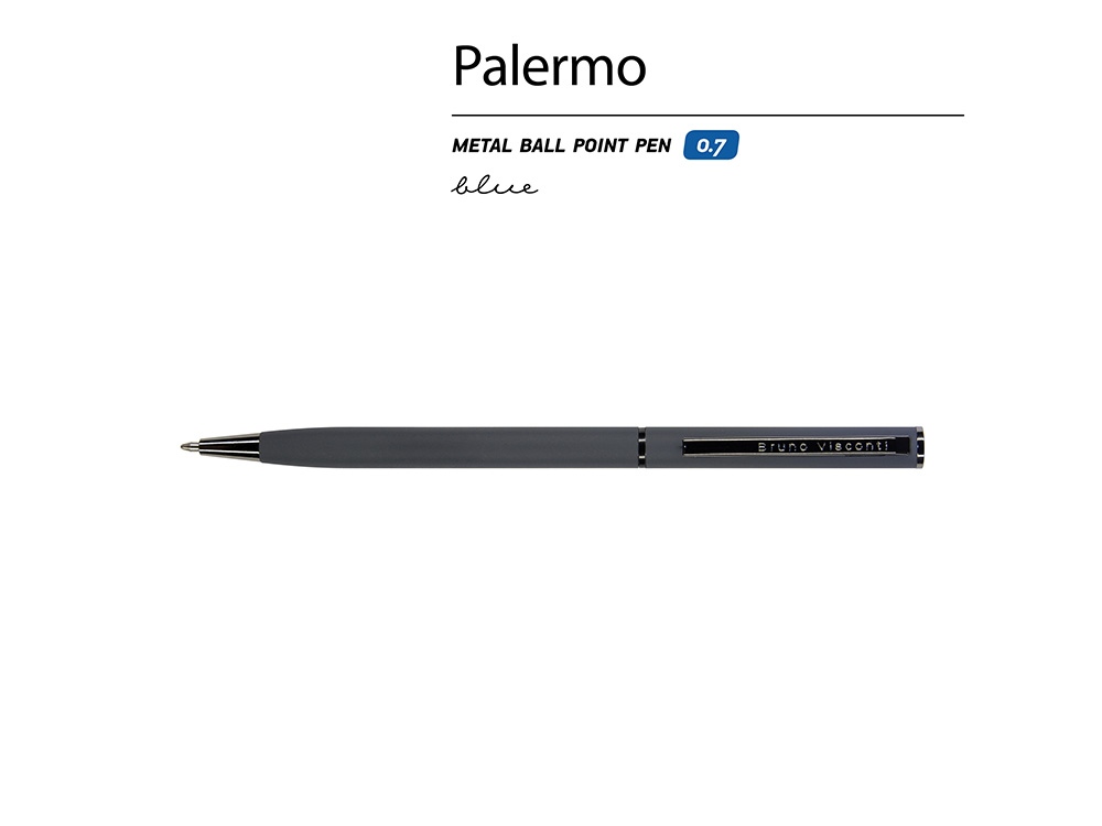 Ручка металлическая шариковая «Palermo», софт-тач