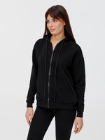 Толстовка унисекс оверсайз на молнии Zippy Terry, черная, размер XL/XXL