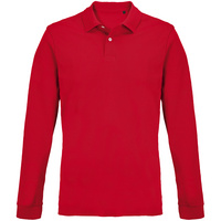 Рубашка поло унисекс с длинным рукавом Pacific LSL, красная, размер 5XL