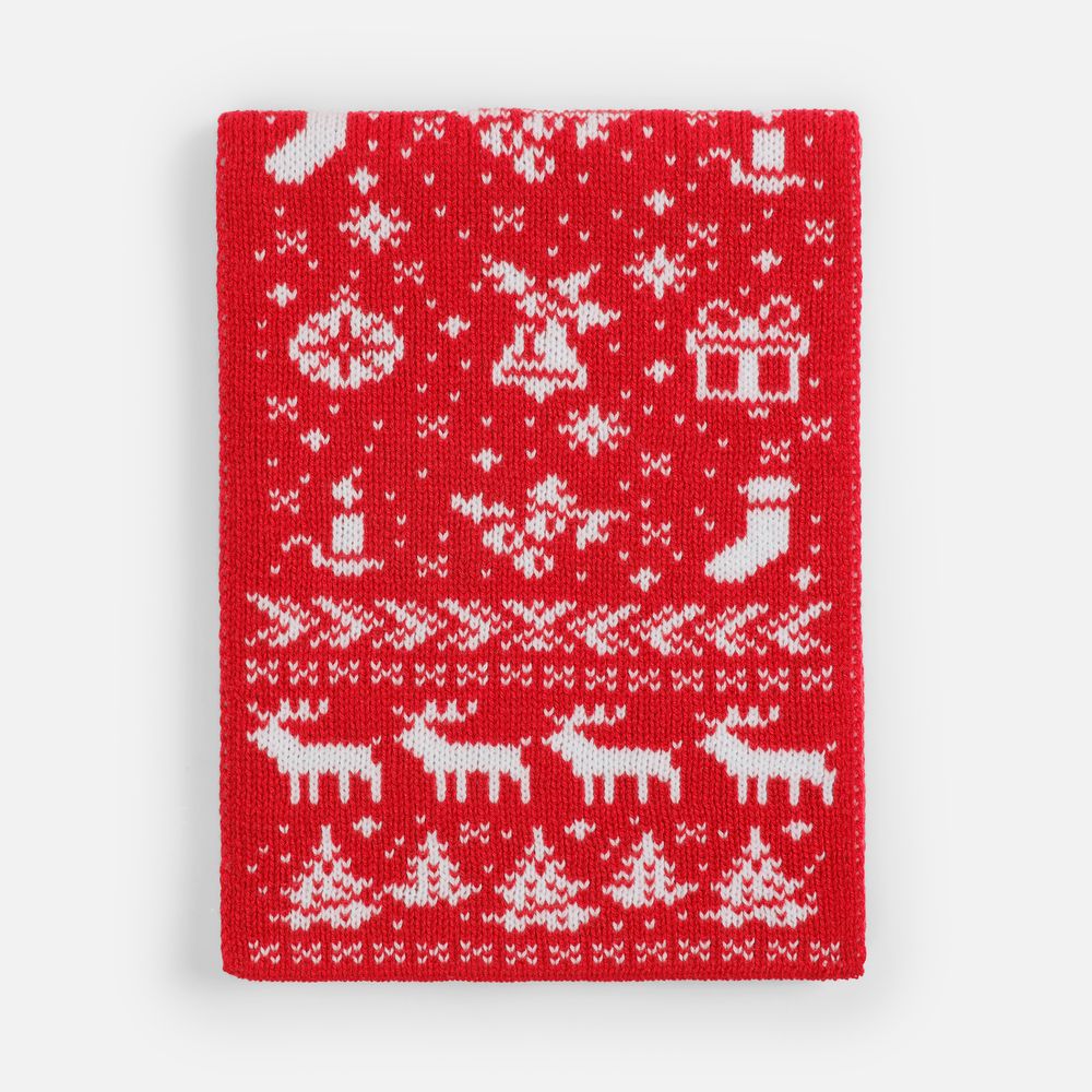 Шарф Holidale, красный с молочным