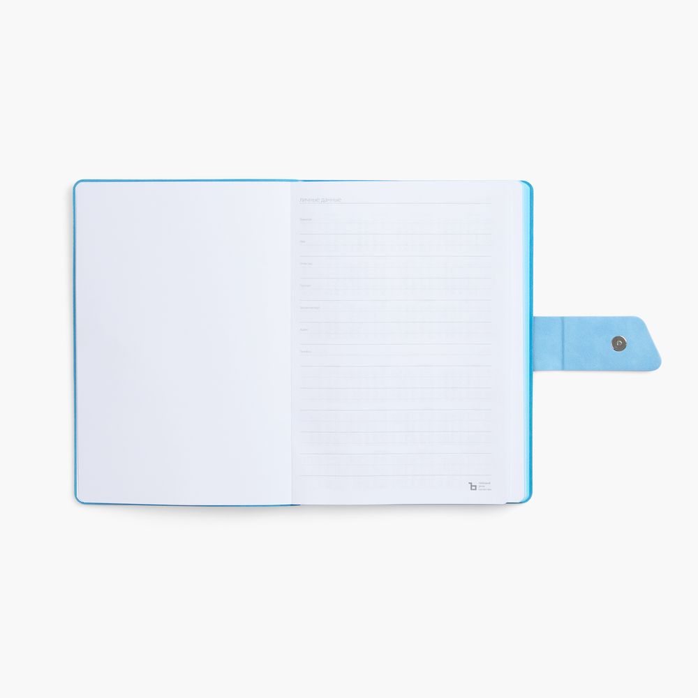 Ежедневник Boom, недатированный, черный с голубым