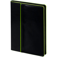 Ежедневник Alanis, недатированный, черный с зеленым