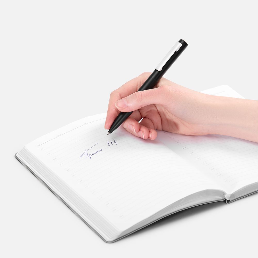 Ручка шариковая Inkolor, черная с белым