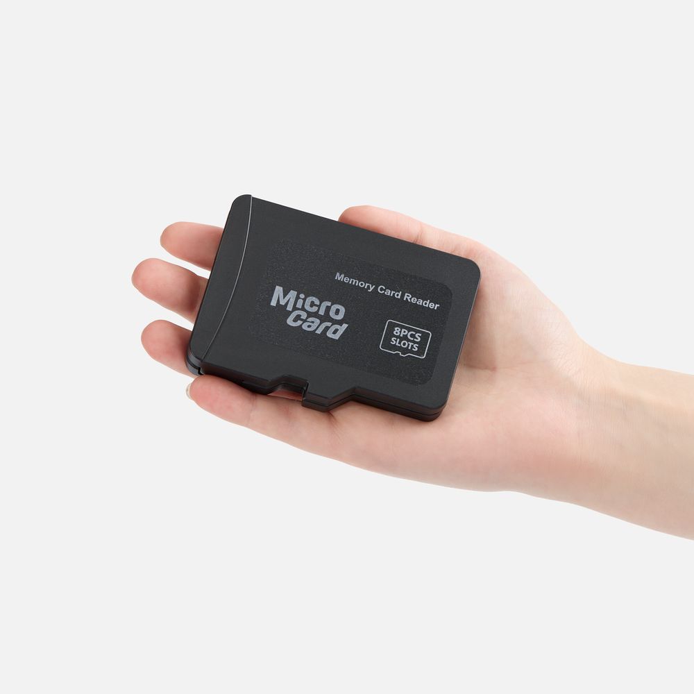 Органайзер для карт памяти и SIM с кардридером Multitask, черный