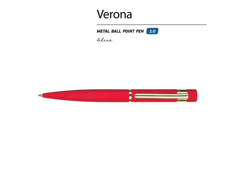 Ручка металлическая шариковая «Verona», софт-тач