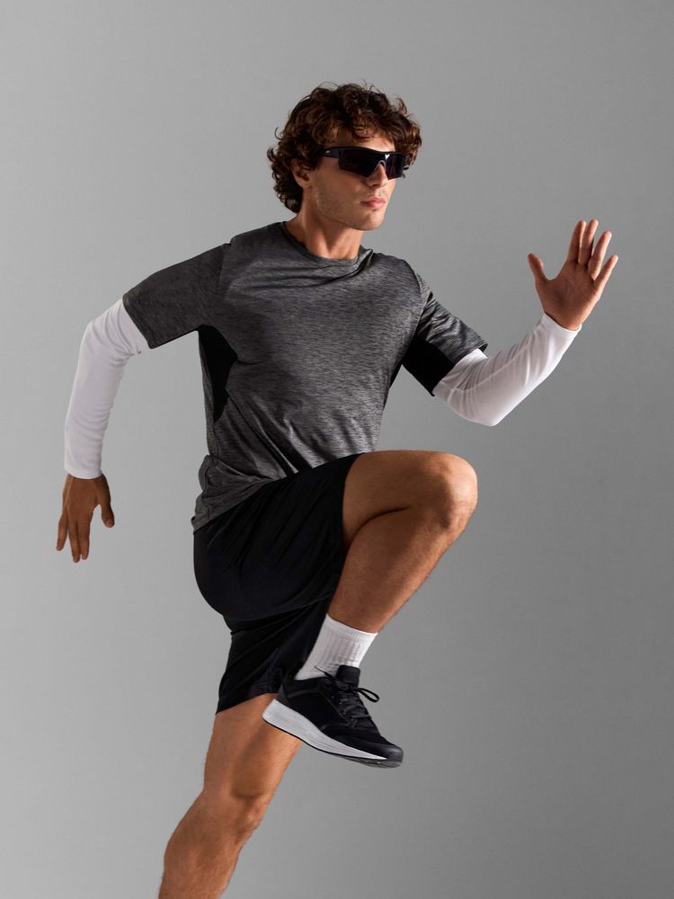 Футболка спортивная унисекс Storm, темно-синий меланж