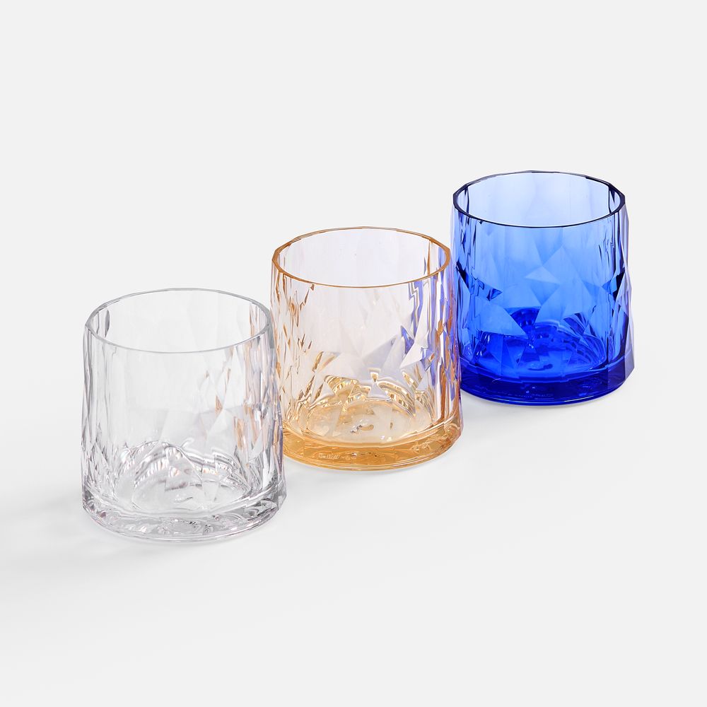 Стакан небьющийся Sate Crystal, вращающийся, прозрачный золотистый