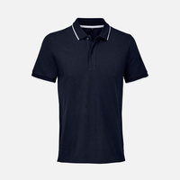 Рубашка поло унисекс Palermo, темно-синяя с белым, размер 3XL