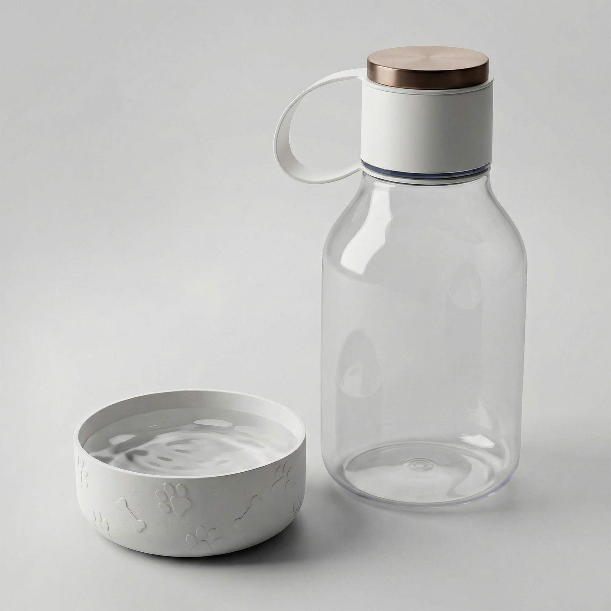 Бутылка для воды 2-в-1 Dog Bowl Bottle со съемной миской для питомцев, 1500 мл