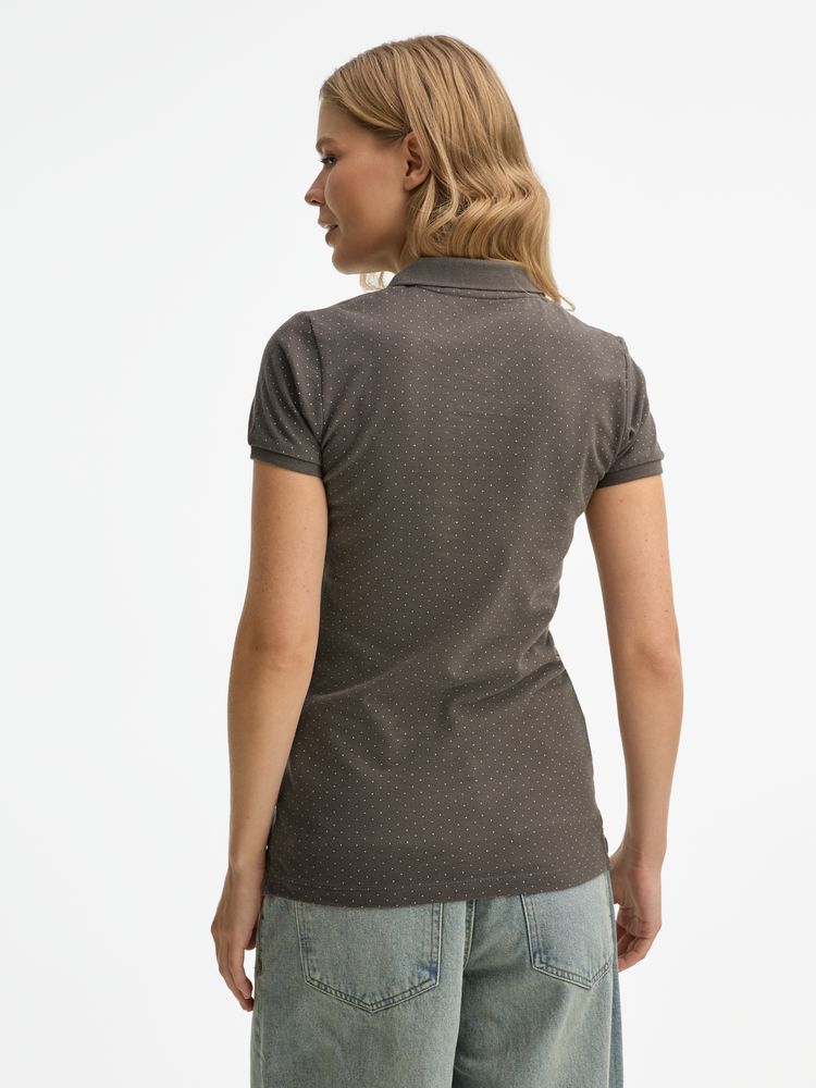 Рубашка поло женская Brandy Women, темно-серая с белым