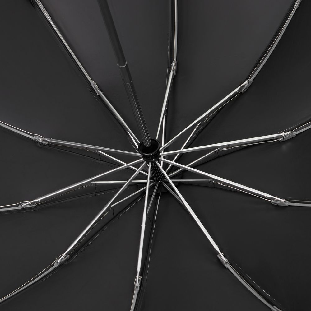 Зонт обратного сложения с ручкой-карабином Foldberry, черный