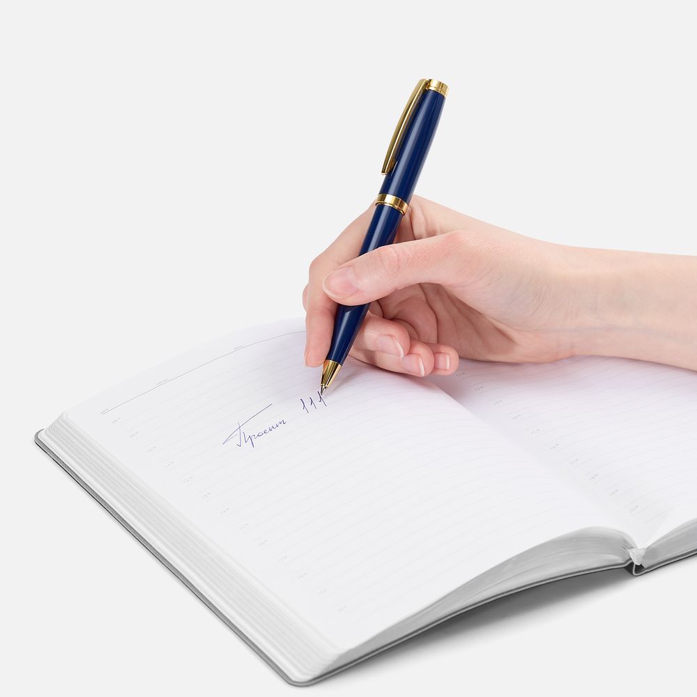 Ручка шариковая Letra Gold, глянцевая, темно-синяя