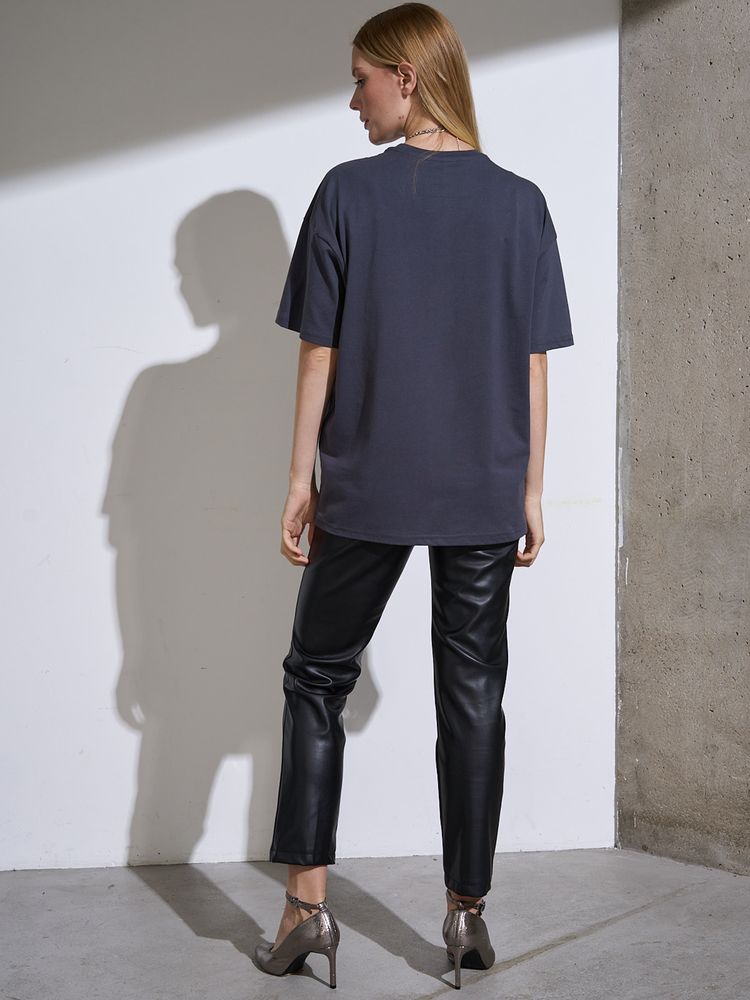 Футболка Oversize Premium, темно-серая (антрацит)