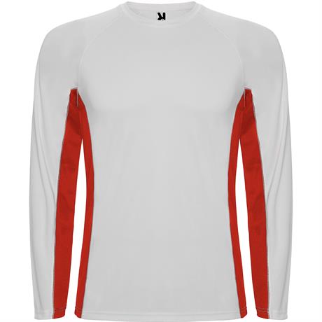 Спортивная футболка SHANGHAI L/S мужская, БЕЛЫЙ/КРАСНЫЙ S