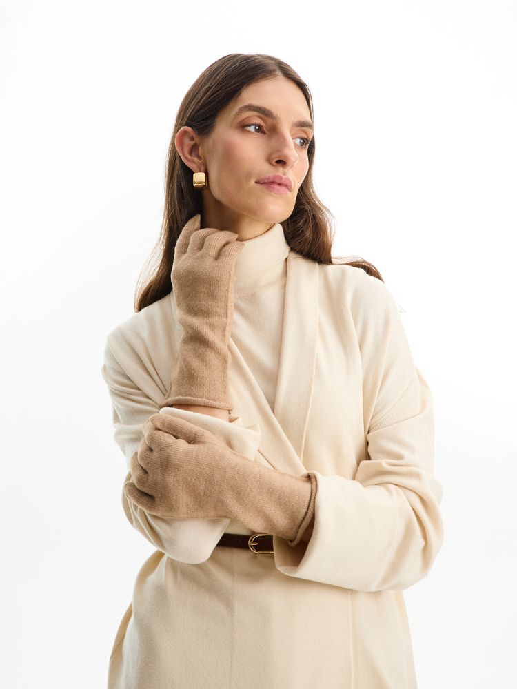 Перчатки Alpine, удлиненные, бежевые