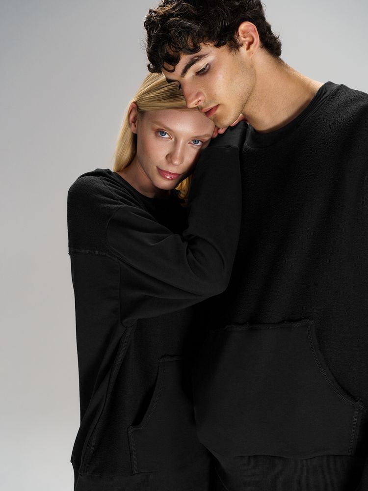 Свитшот оверсайз унисекс Vozduh, черный