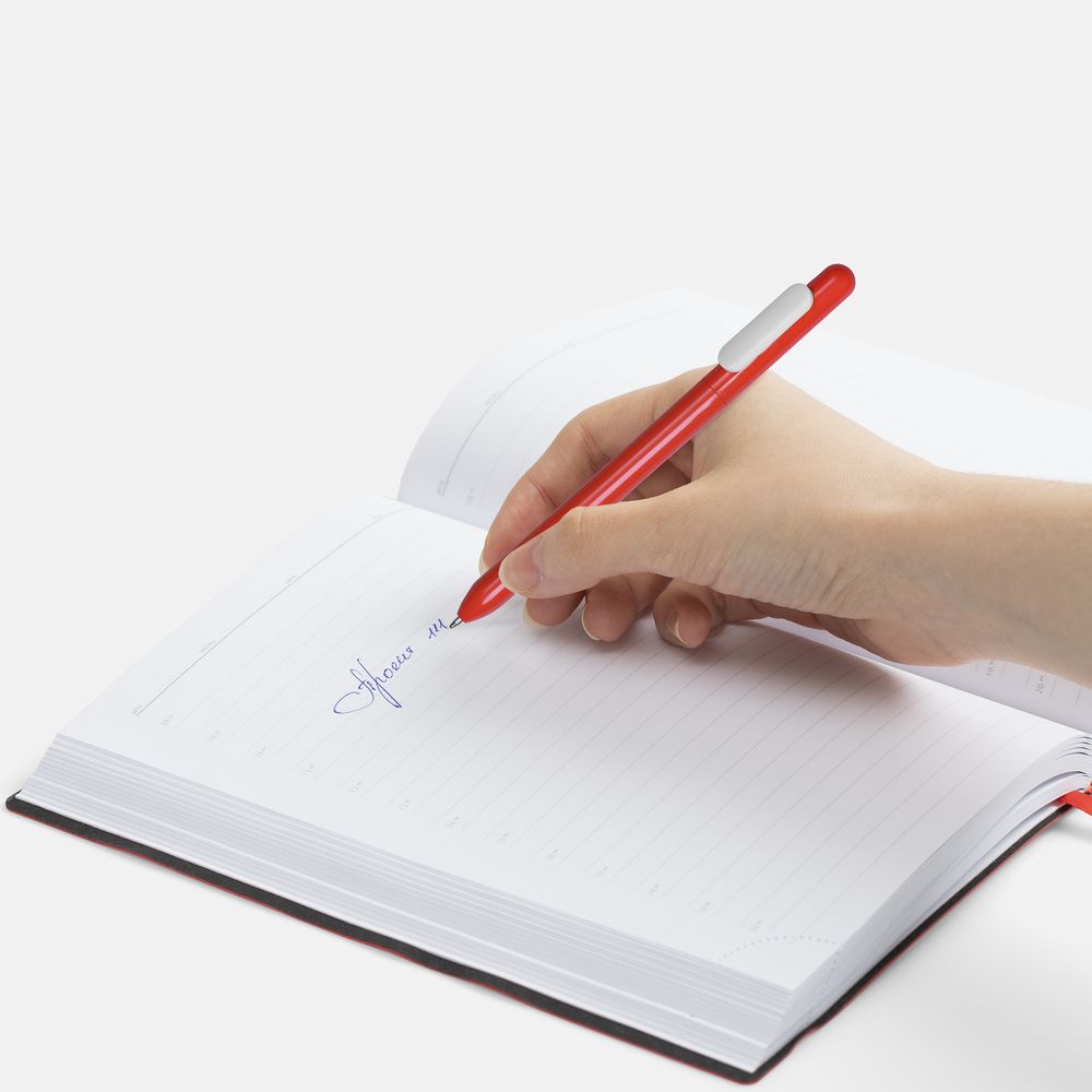 Ручка шариковая Swiper, красная с белым