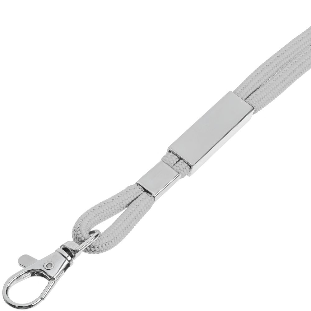 Шнурок для бейджа Tube Metal, серый