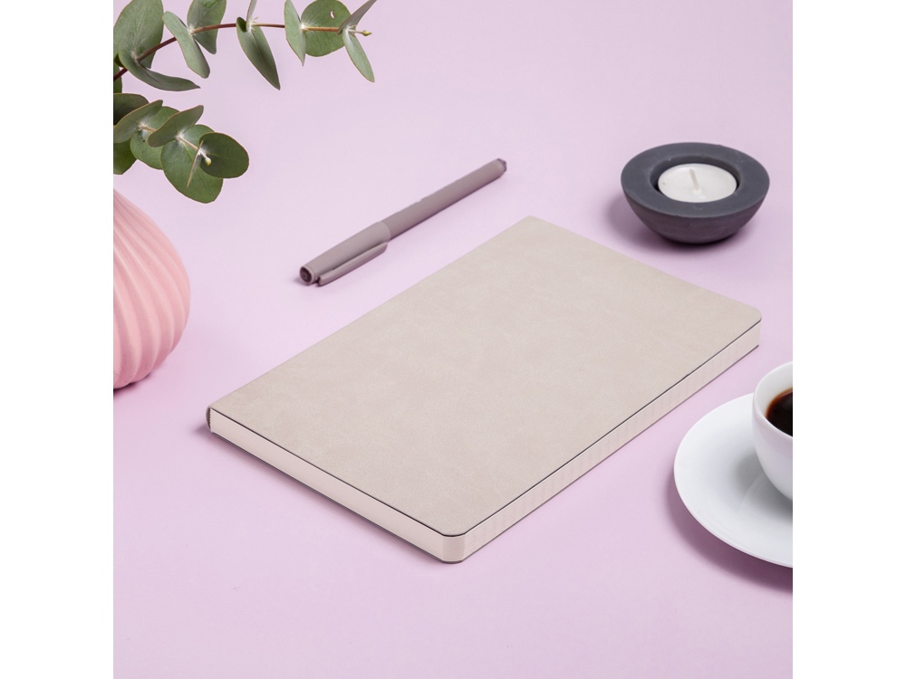 Ежедневник А5 недатированный Megapolis Velvet Flex, бежевый