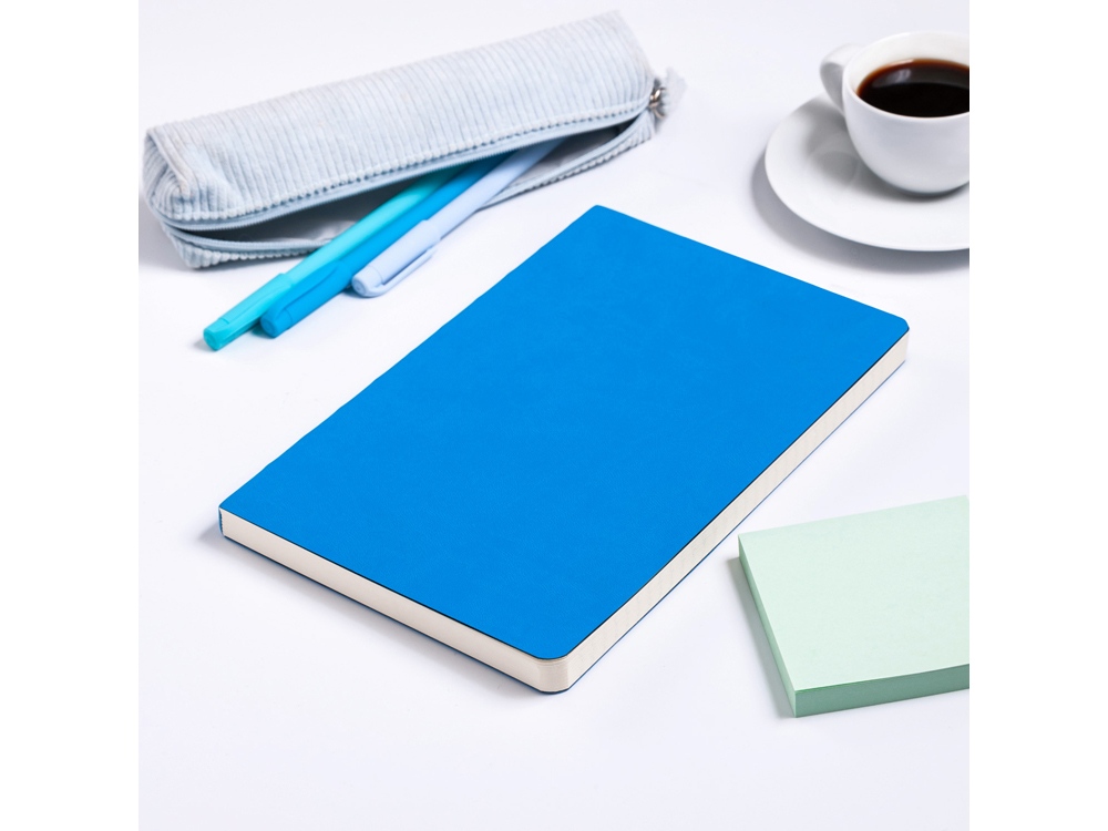 Ежедневник А5 недатированный Megapolis Velvet Flex, синий флуор