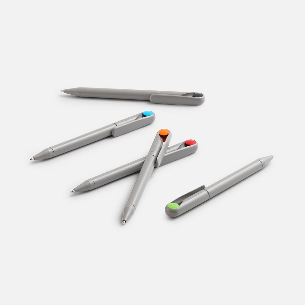 Ручка шариковая Prodir DS1 TMM Dot, серая с ярко-зеленым