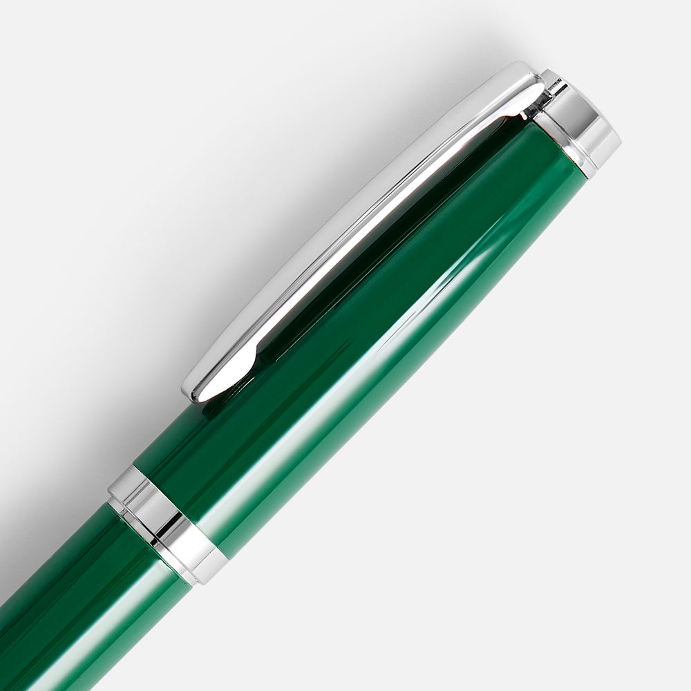 Ручка шариковая Letra Chrome, глянцевая, темно-зеленая
