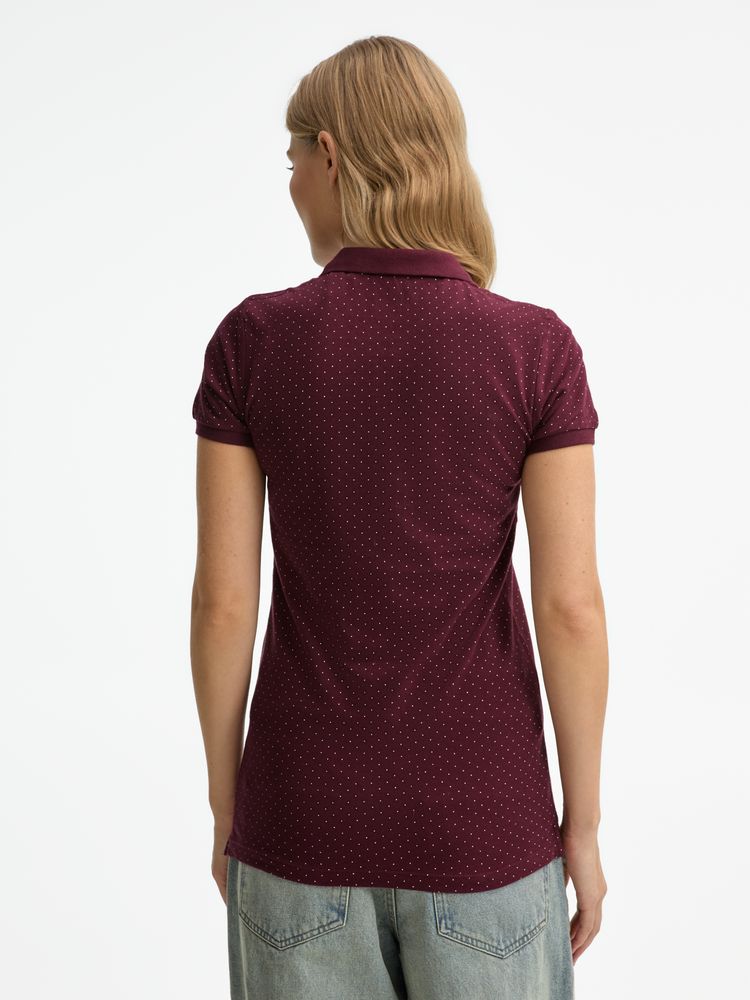 Рубашка поло женская Brandy Women, бордовая с белым