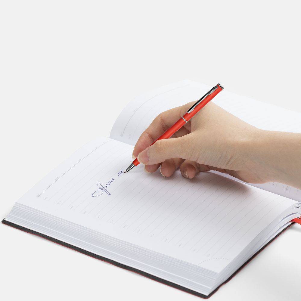 Ручка шариковая Hotel Chrome, ver.2, матовая красная