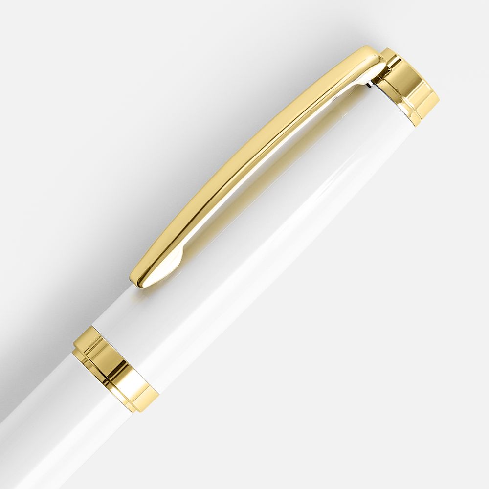 Ручка шариковая Letra Gold, глянцевая, белая