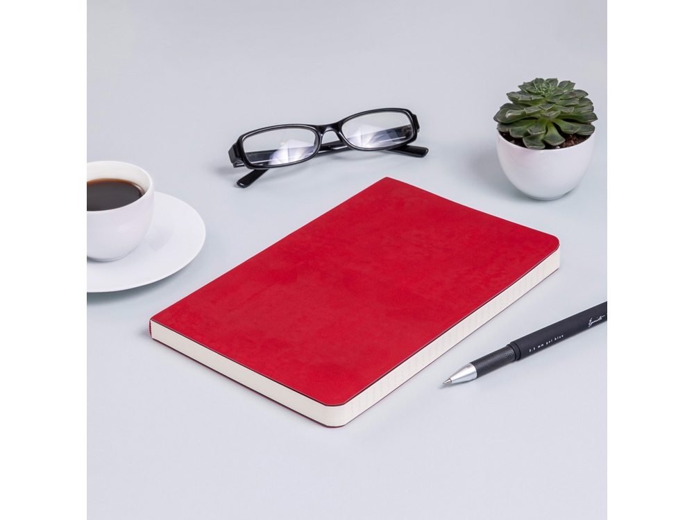Ежедневник А5 недатированный Megapolis Velvet Flex, ярко-бордовый
