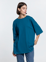 Футболка унисекс оверсайз Crosstown, бирюзовая (морская волна), размер XXL