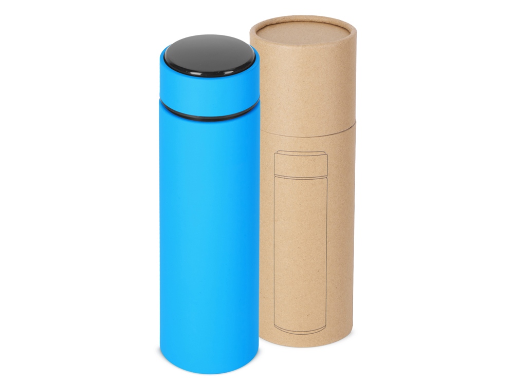 Вакуумный термос Module X с индикатором температуры, 500 мл, тубус, голубой 3538C