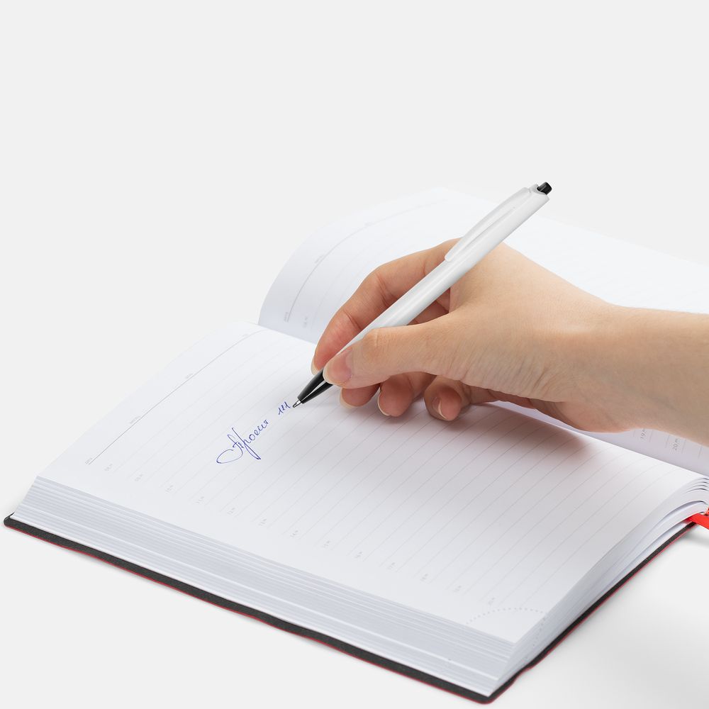 Ручка шариковая Tick, белая с черным