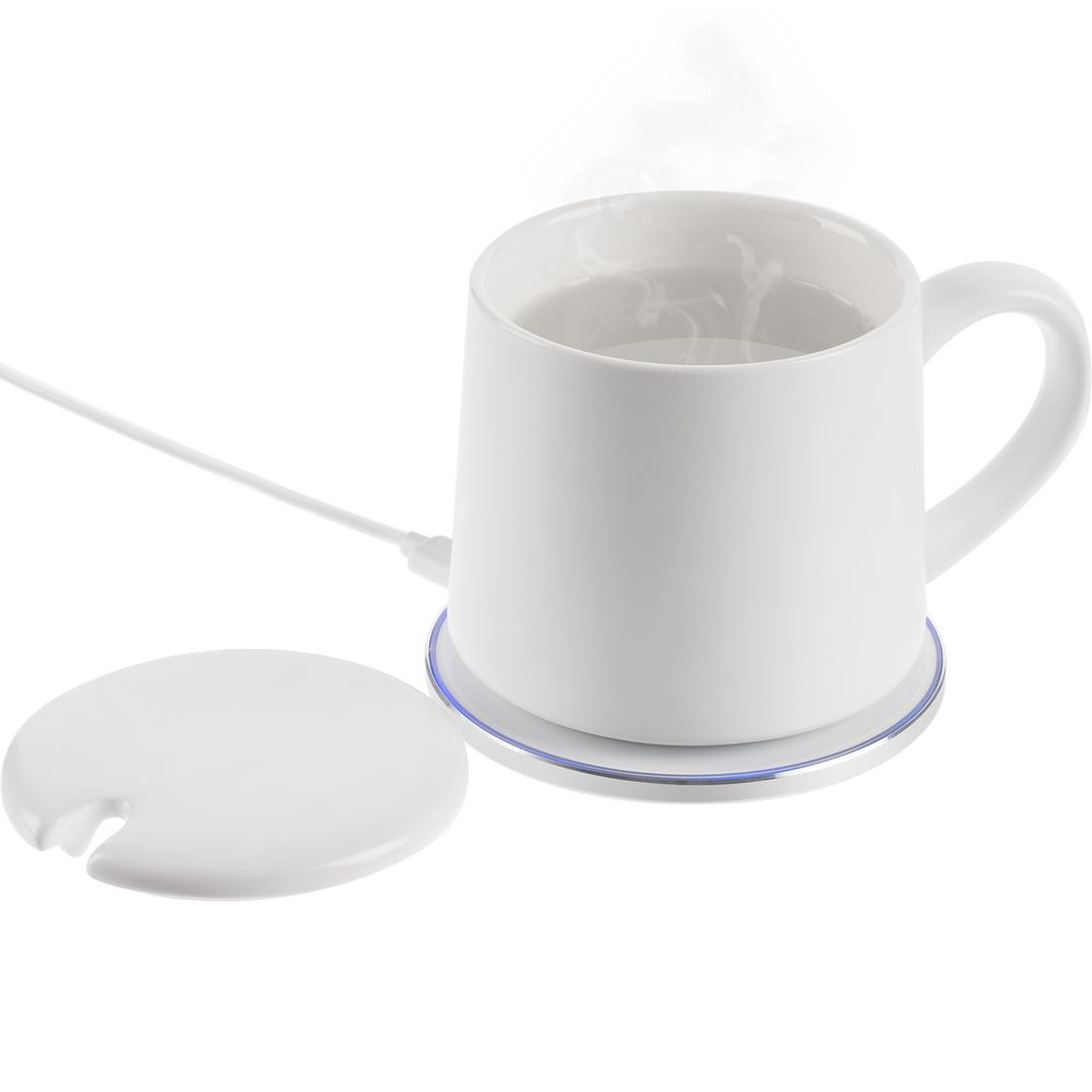 Кружка с подогревом и беспроводной зарядкой dualBase ver. 2.0 Matt, белая