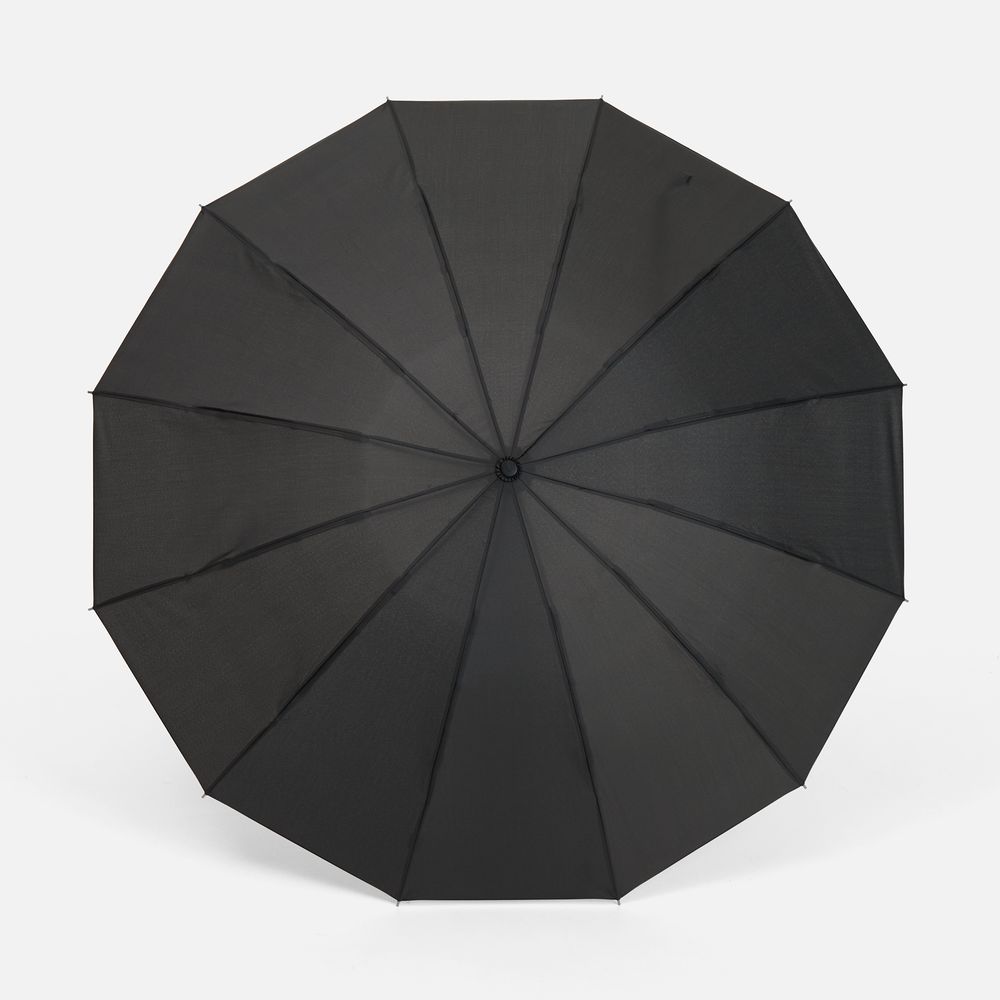 Зонт обратного сложения inLoop с ручкой-карабином, черный