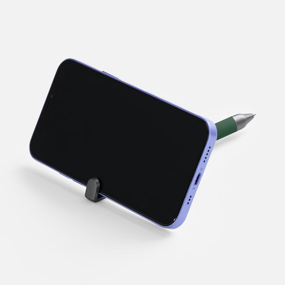 Ручка шариковая Standic с подставкой для телефона, зеленая