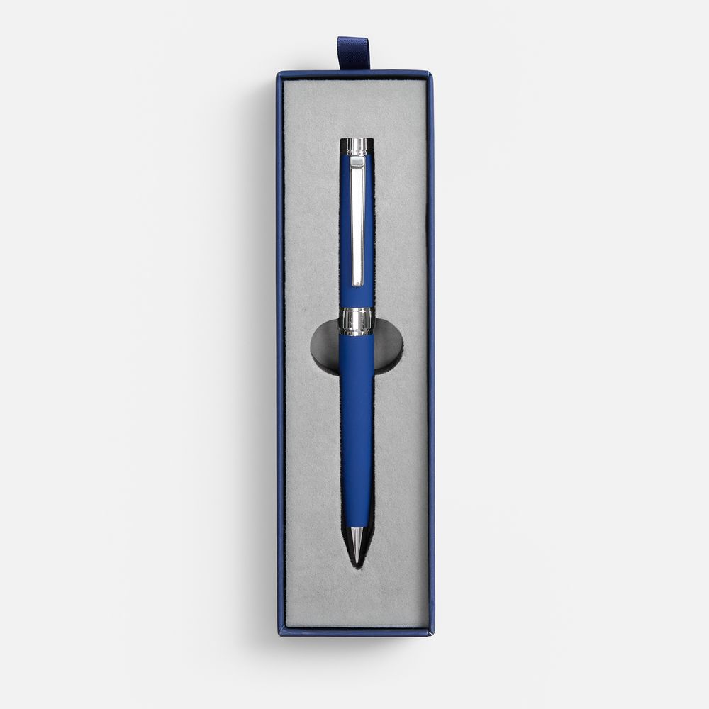 Ручка шариковая Broad Ring Soft Touch в футляре, синяя