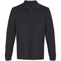 Рубашка поло унисекс с длинным рукавом Pacific LSL, черная, размер 5XL
