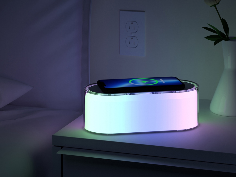 Ночник с беспроводной зарядкой и RGB подсветкой «Miracle», 15 Вт