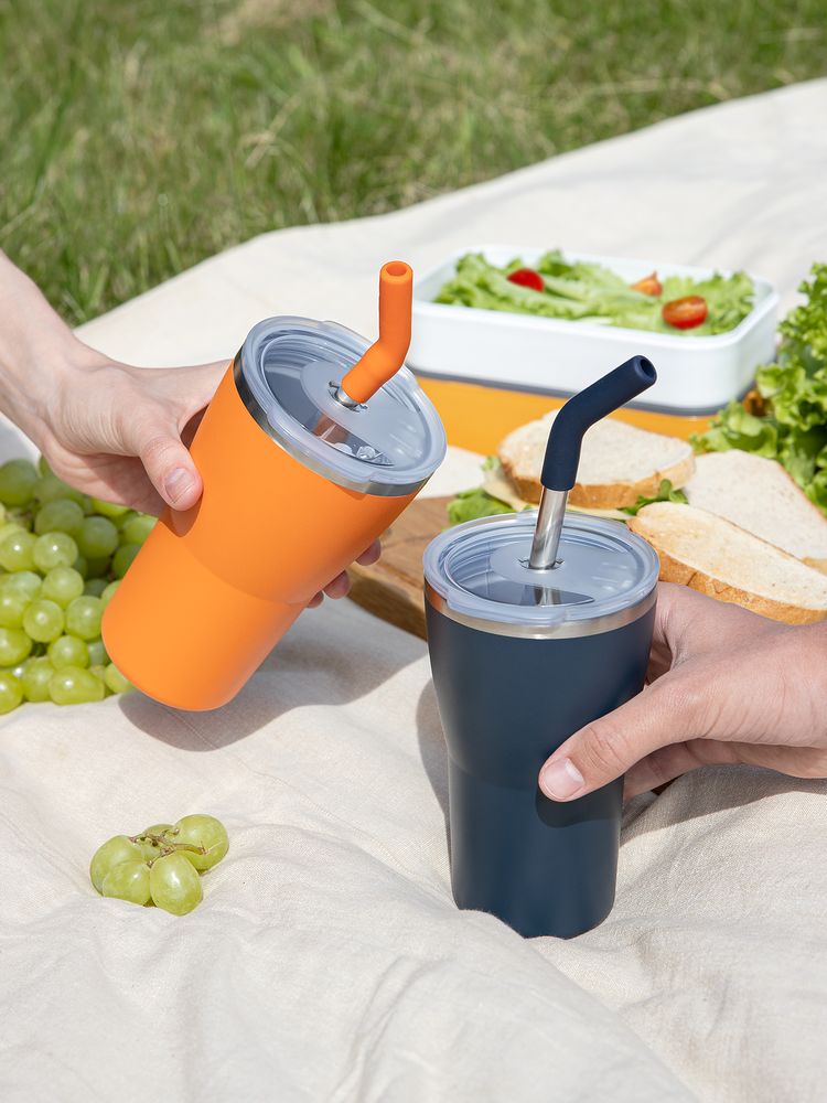 Термостакан Sapporo без логотипа, темно-синий