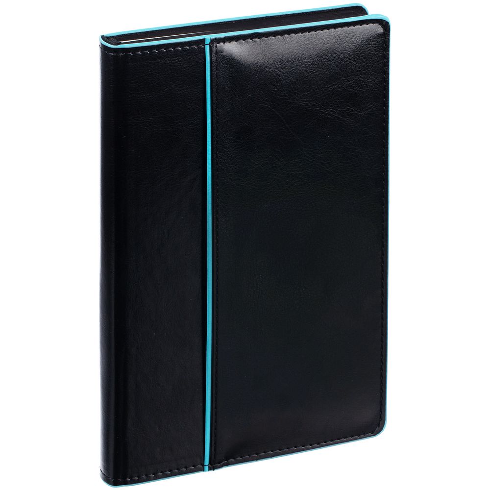 Ежедневник Alanis, недатированный, черный с голубым