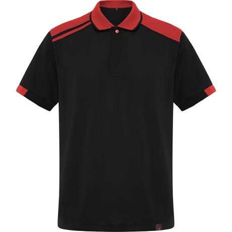 Футболка поло SAMURAI мужская, ЧЕРНЫЙ/КРАСНЫЙ 3XL