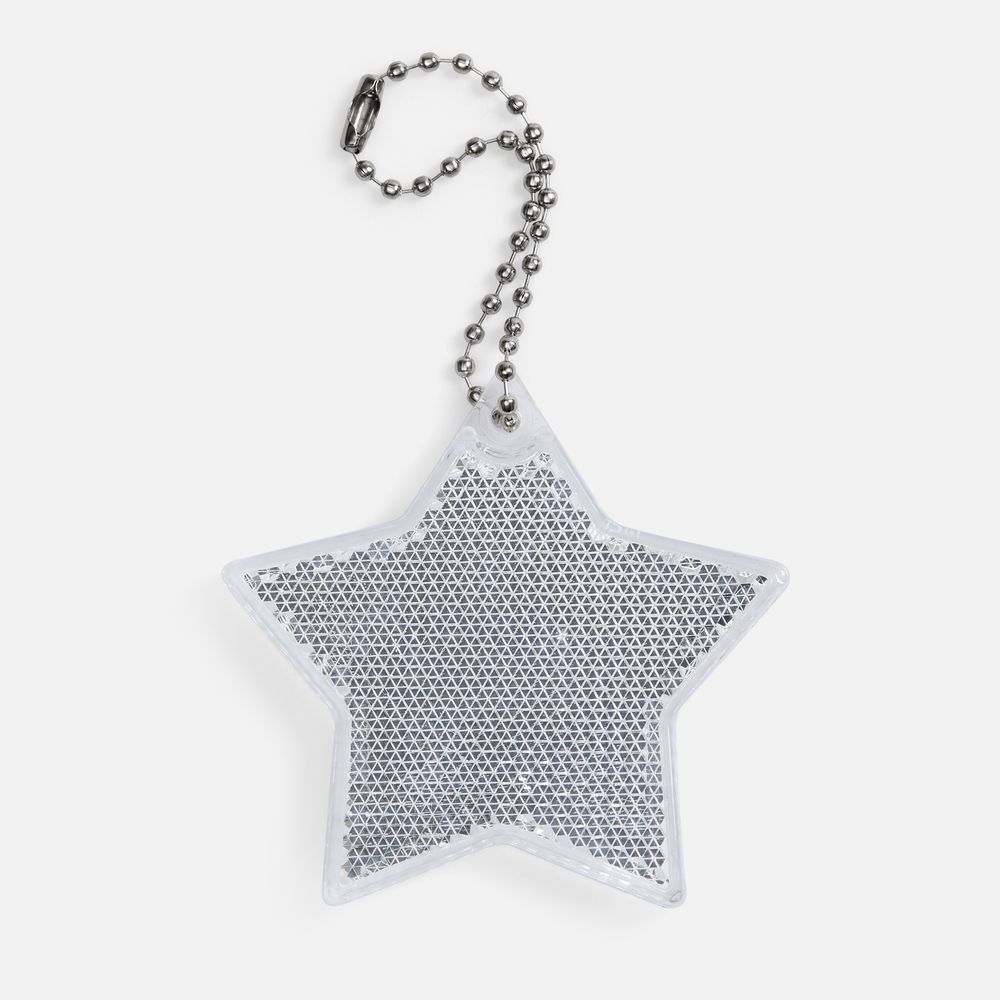 Пешеходный светоотражатель с цепочкой «Звезда», белый