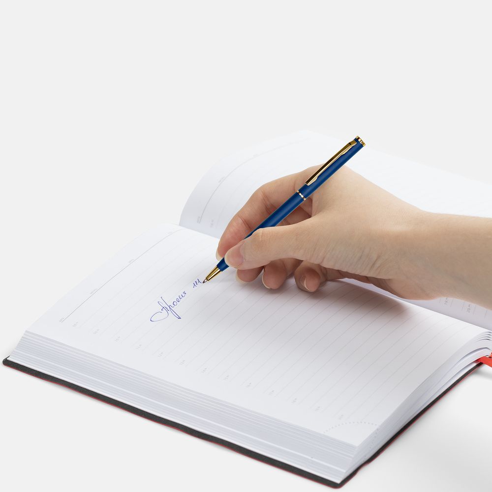 Ручка шариковая Hotel Gold, ver.2, матовая синяя