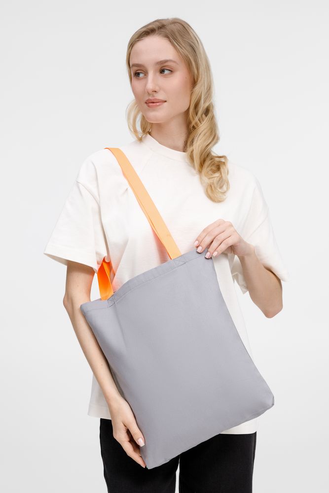 Шопер B4, серый с оранжевыми ручками
