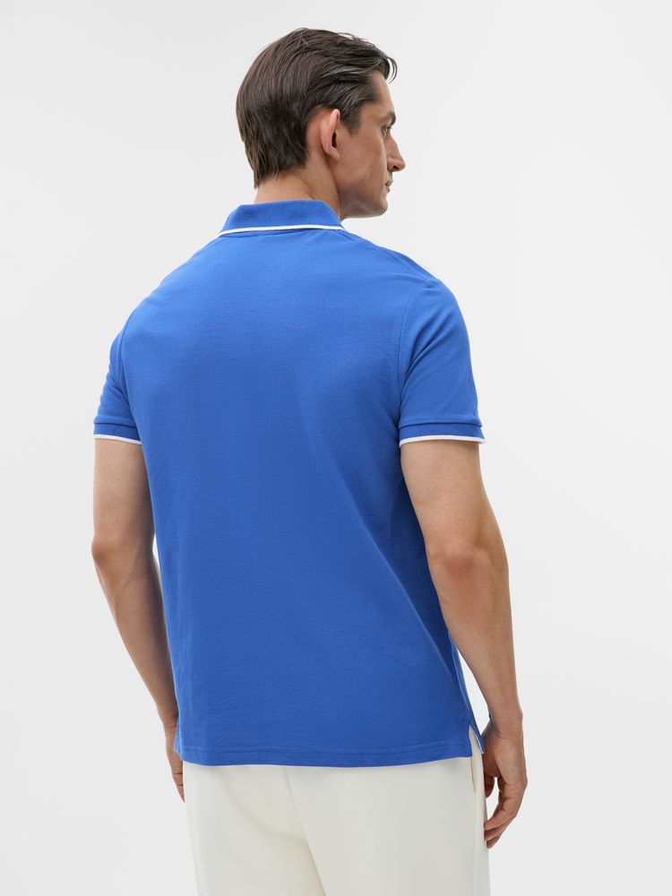 Рубашка поло унисекс Palermo, ярко-синяя с белым