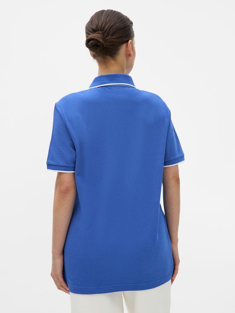 Рубашка поло унисекс Palermo, ярко-синяя с белым